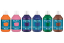 Acryl Brillant 250 ml - set de 6 couleurs complémentaires : orange, rose, violet, bleu outremer, vert foncé, marron - Acrylique Home Déco 31103 - 10doigts.fr