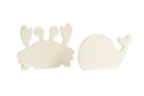 Animaux marin en bois - 2 formes (crabe et baleine) - Animaux en bois 57200 - 10doigts.fr