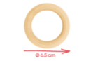 Anneau en bois naturel ø 6,5 cm - Perles Bois 01597 - 10doigts.fr
