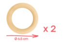 Anneaux en bois naturel Ø 6,5 cm - Lot de 2 - Accessoires en bois 59030 - 10doigts.fr
