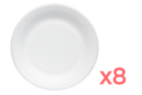 Set de 8 assiettes en carton blanc - Ø 21 cm - Vaisselle jetable et réutilisable - 10doigts.fr