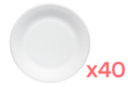 Set de 40 assiettes en carton blanc - Ø 21 cm - Vaisselle jetable et réutilisable - 10doigts.fr