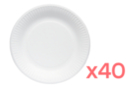 Set de 40 assiettes en carton blanc - Ø 21 cm - Vaisselle jetable et réutilisable - 10doigts.fr