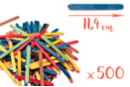 Bâtons d'esquimaux colorés 11,4 cm - Lot de 500 - Accessoires en bois - 10doigts.fr