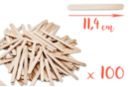 Bâtons d'esquimaux en bois (11,4 cm) - Lot de 100 - Bâtonnets, tiges, languettes 14924 - 10doigts.fr