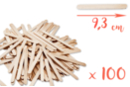 Bâtons d'esquimaux en bois (9,3 cm) - Lot de 100 - Bâtonnets, tiges, languettes 05144 - 10doigts.fr