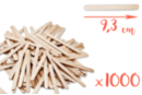 Bâtons d'esquimaux en bois (9,3 cm) - Lot de 1000 - Bâtonnets, tiges, languettes 04265 - 10doigts.fr