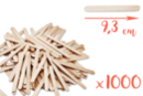 Bâtons d'esquimaux en bois (9,3 cm) - 1000 pièces - Accessoires en bois 04265 - 10doigts.fr