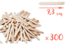Bâtons d'esquimaux en bois (9,3 cm) - Lot de 300 - Bâtonnets, tiges, languettes - 10doigts.fr