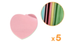 Blocs-notes repositionnables coeur - Lot de 5 - Blocs notes 12337 - 10doigts.fr