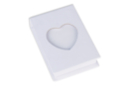 Boîte à notes en carton blanc avec fenêtre Coeur - Carnets en carton 29050 - 10doigts.fr