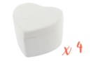 Boîte coeur en terre cuite blanche - Lot de 4 - Supports en Céramique - 10doigts.fr