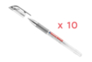 Boite de 10 stylos encre gel - Argent - Stylos et marqueurs - Emballage Créatif 55233 - 10doigts.fr