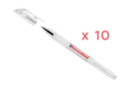 Boite de 10 stylos encre gel - Blanc - Stylos fantaisies 55235 - 10doigts.fr