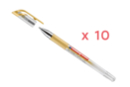 Boite de 10 stylos encre gel - Or - Stylos fantaisies 55231 - 10doigts.fr
