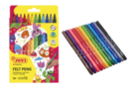 Feutres JOVI pointes moyennes - 1 pochette de 12 feutres - Feutres pointes moyennes : l'outil polyvalent pour le dessin et l'école - 10doigts.fr