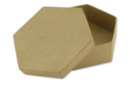 Boîte hexagonale Ø 10,5 cm - H : 3,5 cm - L'unité - Boîtes en carton - 10doigts.fr