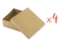Boîtes carrées 9 x 9 cm - H : 3,5 cm - Lot de 4 - Boîtes en carton 12129 - 10doigts.fr