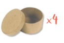 Boîtes rondes  Ø 8 cm - H : 3,5 cm - Lot de 4 - Boîtes en carton - 10doigts.fr