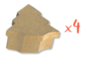 Boîtes sapin 9 x 10 cm - H : 5 cm - Lot de 4 - Boîtes en carton 12076 - 10doigts.fr