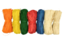 Bottes Raphia 50 gr  : Jaune, orange, rouge, bleu, vert , naturel (x2) - 7 bottes - Paille et Raphia 10224 - 10doigts.fr