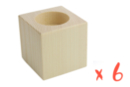 Bougeoirs cubique en bois - 6 pièces - Bougeoirs en bois - 10doigts.fr