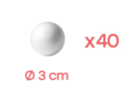 Boules en polystyrène Ø 3 cm - 40 pièces - Boules en polystyrène 12823 - 10doigts.fr