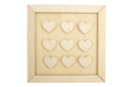 Cadre petits coeurs en bois - Objets pour le bureau : personnalisez votre espace de travail - 10doigts.fr
