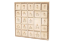 Calendrier de l'avent bois, 25,9 x 25,9 x 4,5 cm - Calendriers de l'Avent 57616 - 10doigts.fr