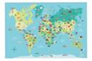 Carte du monde + 2 planches de gommettes drapeaux - Kits éducatifs 55752 - 10doigts.fr