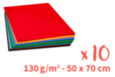Cartes légères (50 x 70 cm) - 10 couleurs assorties - Papiers Grands Formats 14100 - 10doigts.fr