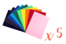 Feuilles colorées 220 gr/m² - 21 x 29.7 cm - 50 feuilles , 10 couleurs assorties - Papiers colorés - 10doigts.fr