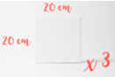 Châssis carrés 20 x 20 cm - 3 châssis - Châssis et Cartons toilés 11225 - 10doigts.fr