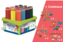 Crayons Giotto Colors 3.0 - Classpack de 192 crayons  + CADEAUX (8 mobiles à colorier) - Crayons de couleurs 57022 - 10doigts.fr