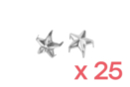 Clous étoiles Argentés - 1 lot (25 clous) - Clous et rivets 19274 - 10doigts.fr