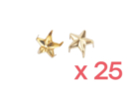 Clous étoiles Dorés - 1 lot (25 clous) - Clous et rivets 19275 - 10doigts.fr