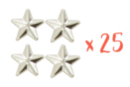 Clous étoiles Argentés - 1 lot (25 clous) - Strass et clous 19274 - 10doigts.fr