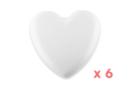 Coeur en polystyrène base plate, 6 pièces - Formes à décorer - Polystyrène 59455 - 10doigts.fr