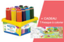 Coffret de 108 gros crayons de couleur GIOTTO Méga + CADEAU 1 fresque à colorier - Crayons de couleurs 57024 - 10doigts.fr