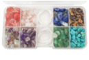 Coffret perles en pierre - 8 couleurs + élastiques - Perles Naturelles 57612 - 10doigts.fr