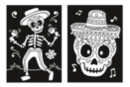 Coloriages velours squelettes - 2 pcs - Kits créatifs Halloween 57793 - 10doigts.fr