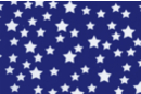 Coupon de tissu en coton imprimé (43 x 53 cm) -Etoile blanche sur fond bleu - Coupons de tissus 30166 - 10doigts.fr