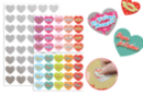 Cœurs “Message d’amour” à gratter - 40 stickers - Gommettes coeurs - 10doigts.fr