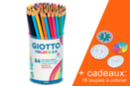Crayons Giotto Colors 3.0 - Pot de 84 crayons + CADEAU 16 toupies à colorier - Crayons de couleur 12712 - 10doigts.fr