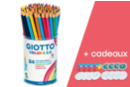 Crayons Giotto Colors 3.0 - Pot de 84 crayons + CADEAUX  (16 toupies à colorier) - Crayons de couleur 12712 - 10doigts.fr