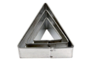 Emporte-pièces triangle - 3 tailles (largeur : 6 cm - 5 cm - 4 cm) - Emporte-pièces créatifs pour enfants 01558 - 10doigts.fr