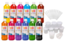 Encre à dessiner: 12 flacons de 500 ml + CADEAUX de 12 pots et 12 pipettes - Encres liquides 35090 - 10doigts.fr