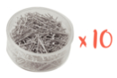 Épingles tête ronde - 10 boîtes de 600 pièces - Fixations Polystyrène - 10doigts.fr