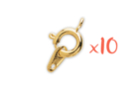 Fermoirs dorés à ressort - 10 pièces  - Fermoirs bijoux 08892 - 10doigts.fr