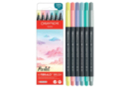 Feutres brush FIBRALO - 6 couleurs Pastel - Feutres pinceaux : précision et souplesse pour dessiner 60215 - 10doigts.fr